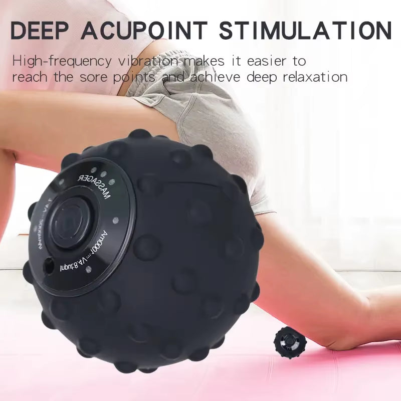 Vibrating Massage Ball 4Speed High-Intensity Fitness Yoga Massage Roller Relieving Muscle Tension Pain Pressure Massaging Balls